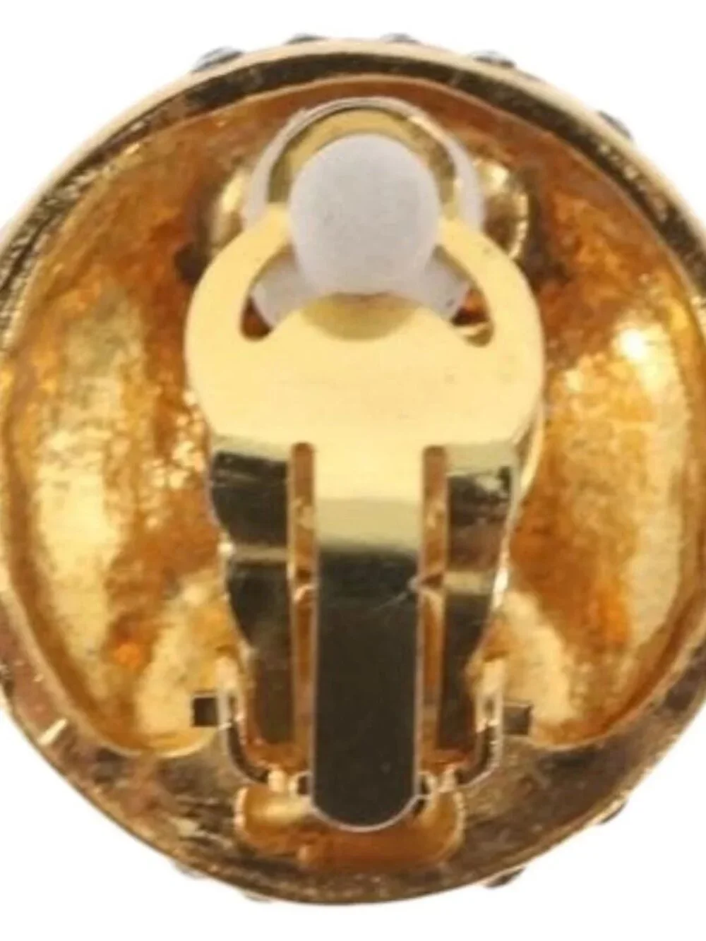 CHANEL Rhinestone Earring metal Gold Tone CC Auth ka2829 - Picture 3 of 11